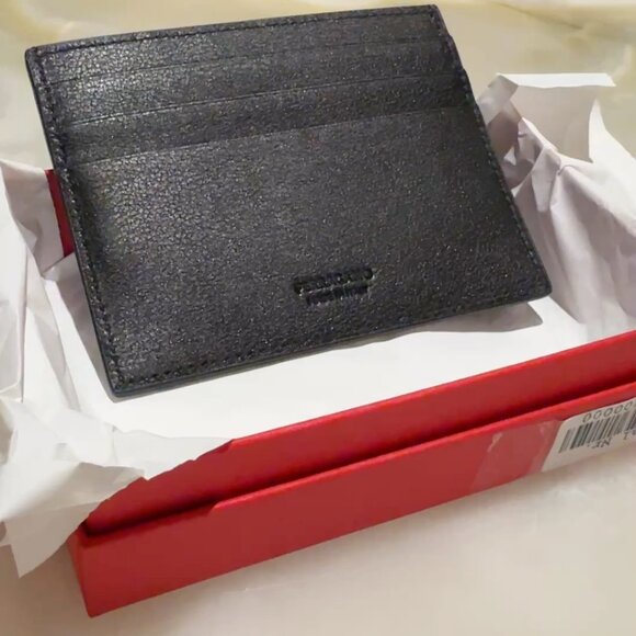 Mens Salvatore Ferragamo Venna Logo Leather Card Case Card Holder Wallet - Picture 5 of 5